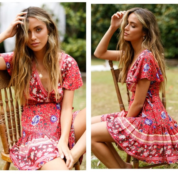 HOST Pick 👁❤️ Bohemian wrap front dress v neck - Picture 2 of 8